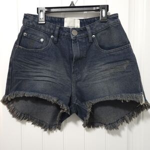 Denim Frayed Hem Women Shorts